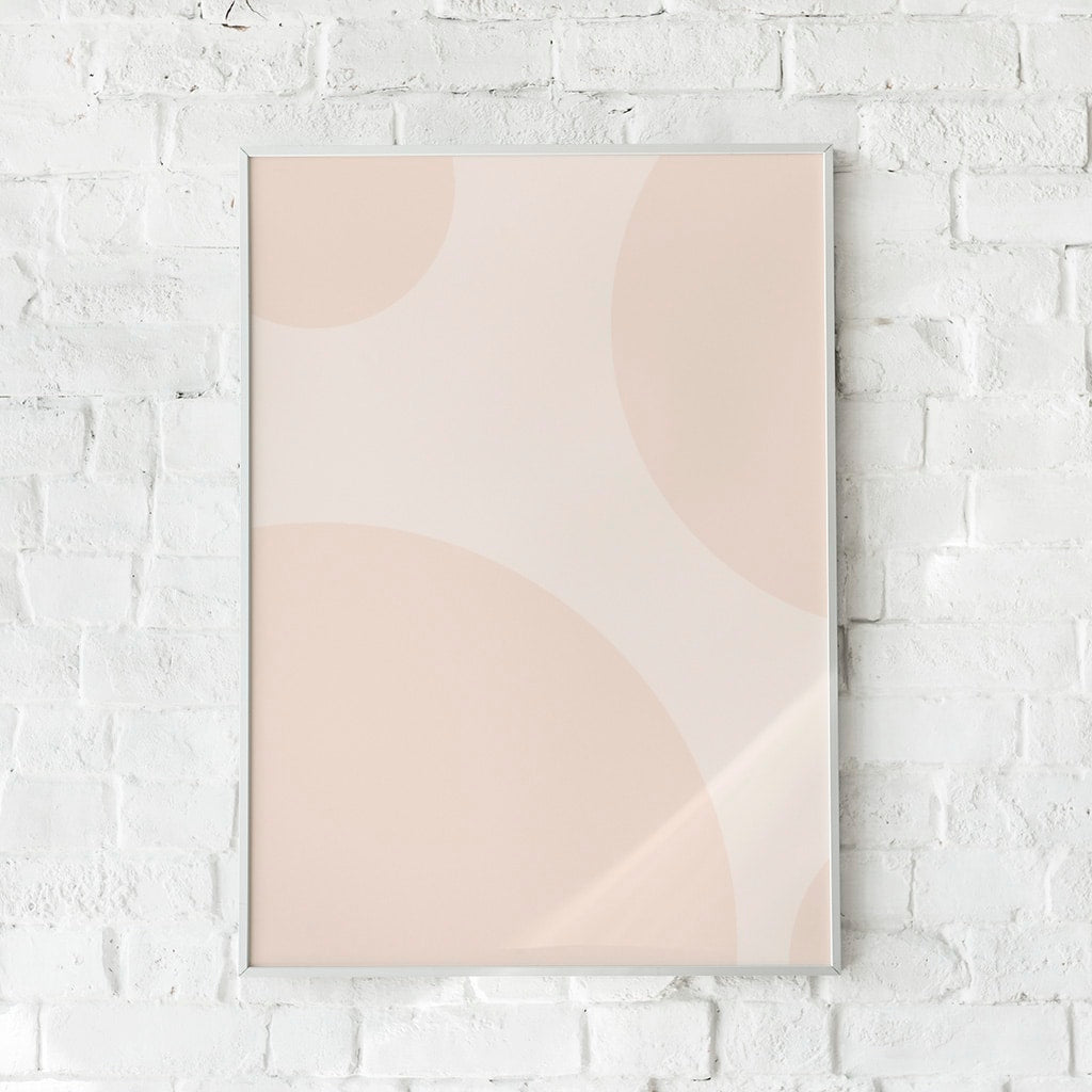 Minimalistisk plakat med beige og brune cirkler – "Brown Spots".