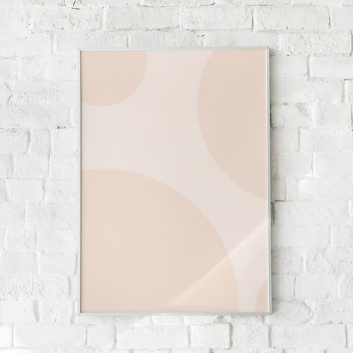 Minimalistisk plakat med beige og brune cirkler – "Brown Spots".