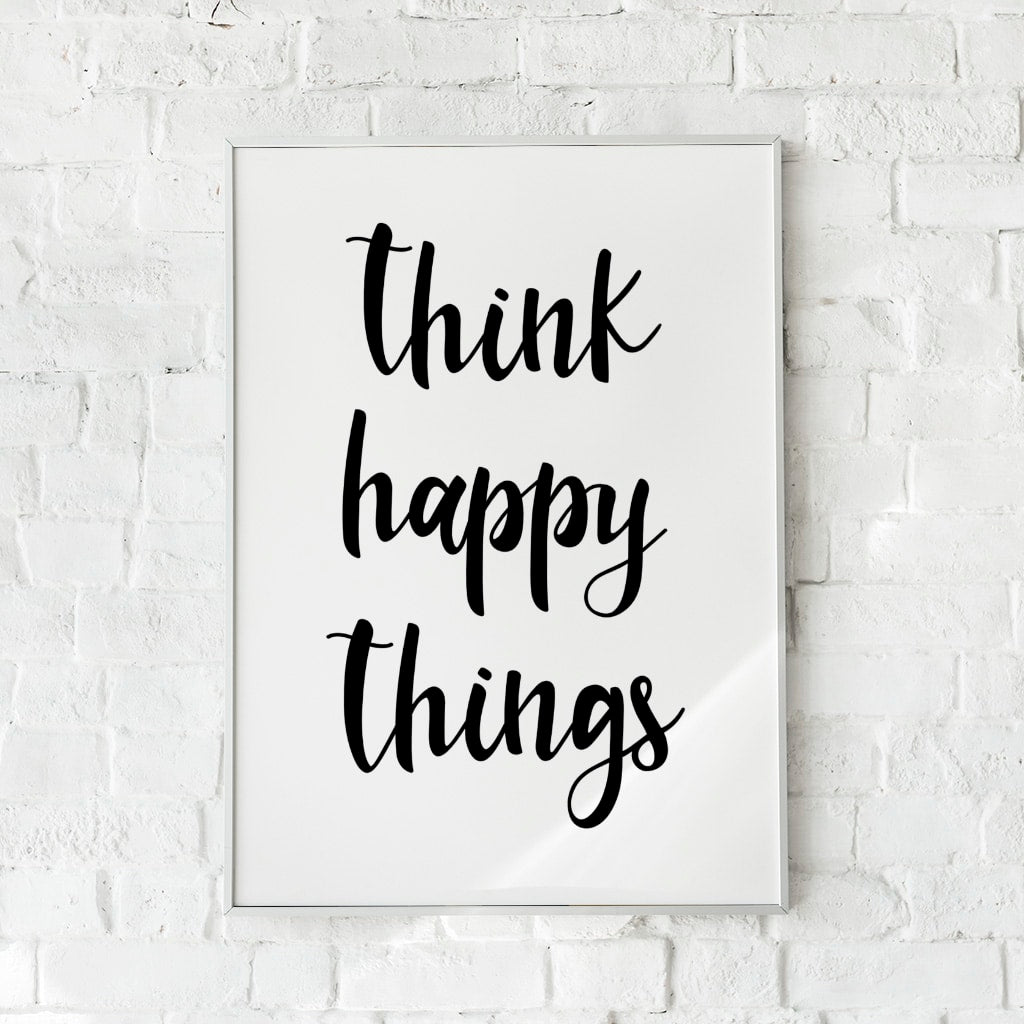 Positiv tekstplakat med håndskrevet typografi.