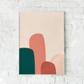 Minimalistisk plakat med jordnære farver og organiske former – "Abstract #6". En stilren vægdekoration.