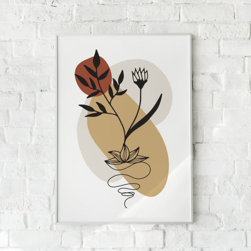 Naturinspireret plakat med organiske former og jordfarver – "Boho Style No. 2".